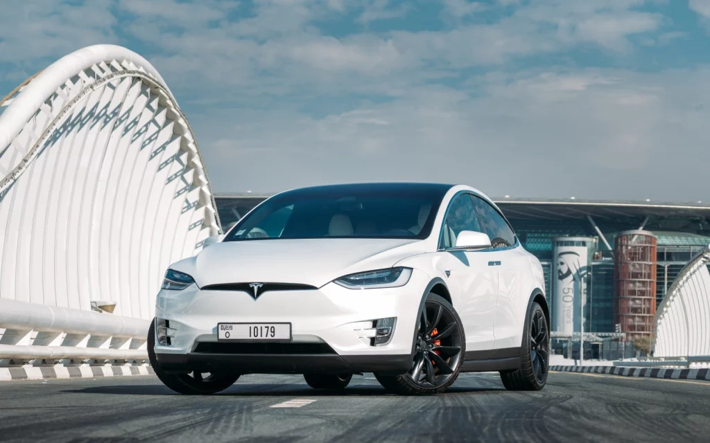 Rent a Tesla Model-X white, 2023 in Dubai