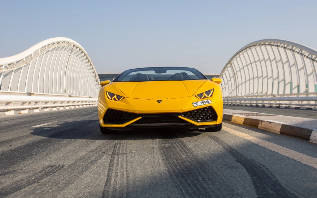 Rent a Lamborghini Huracan-Spyder yellow, 2021 in Dubai