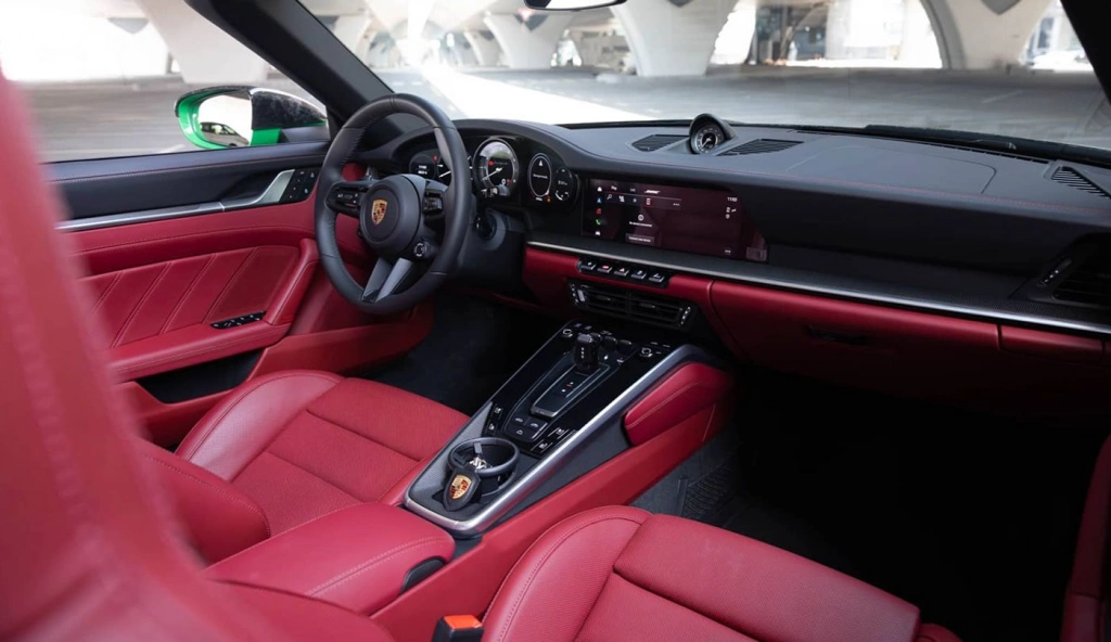 Rent a Porsche 911-Turbo-S green, 2023 in Dubai