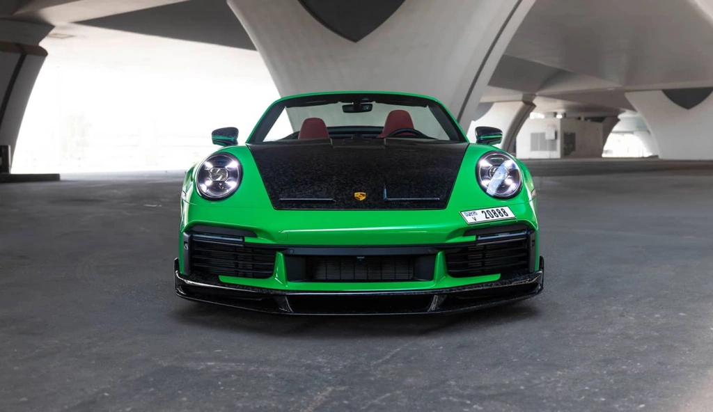 Rent a Porsche 911-Turbo-S green, 2023 in Dubai