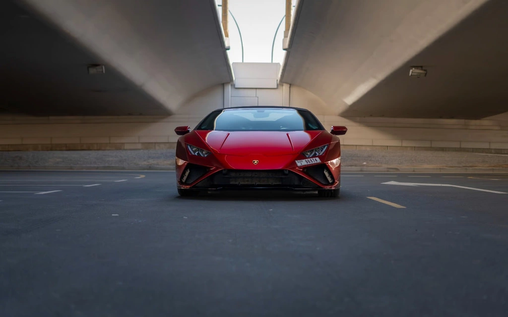 Rent a Lamborghini Evo-Spyder maroon, 2023 in Dubai