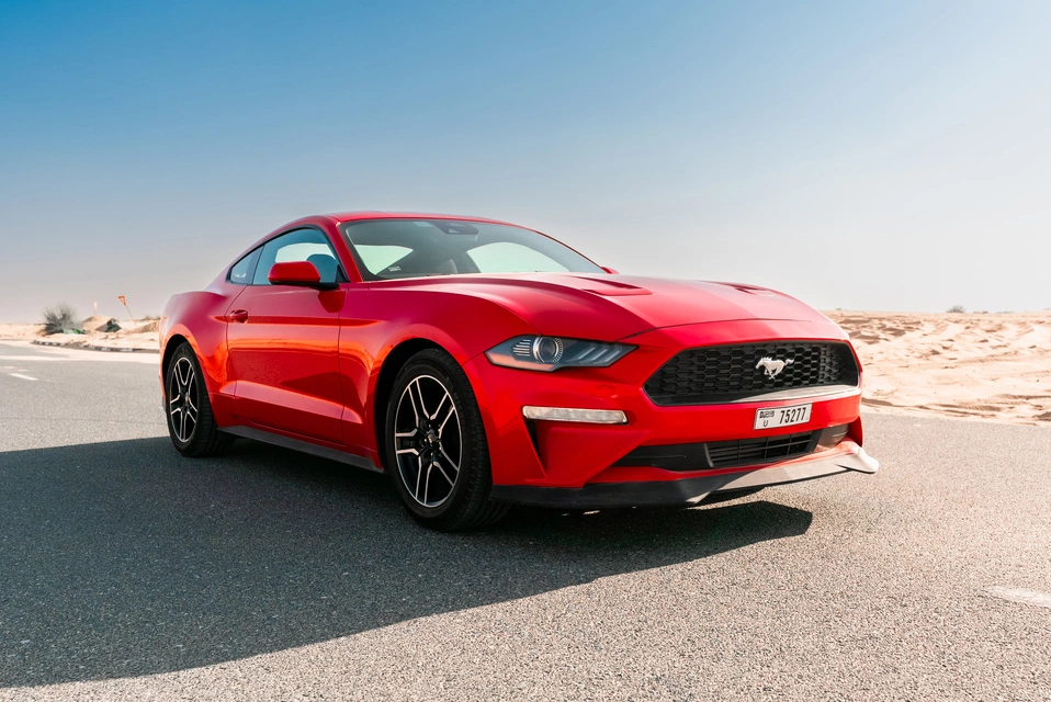 Rent a Ford Mustang red, 2022 in Dubai