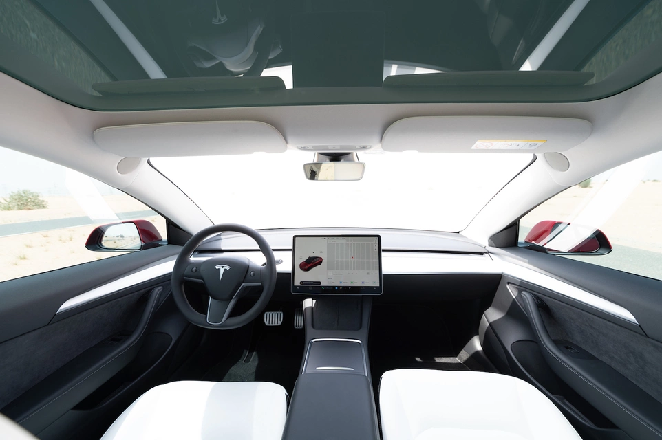 Rent a Tesla Model-3-Perfomance red, 2023 in Dubai