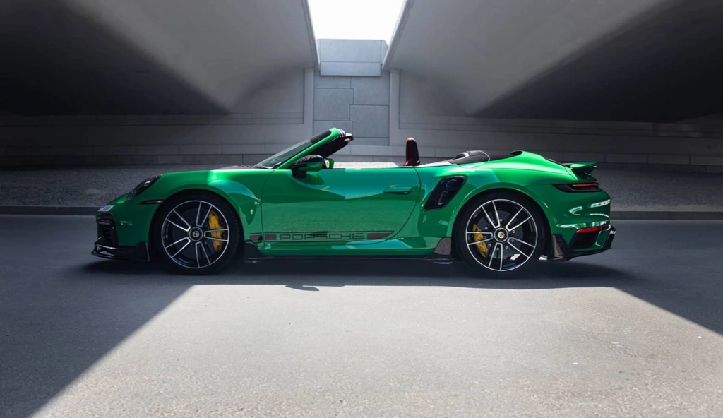 Rent a Porsche 911-Turbo-S green, 2023 in Dubai
