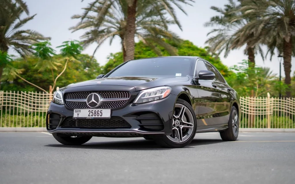 Rent a Mercedes C300 black, 2020 in Dubai