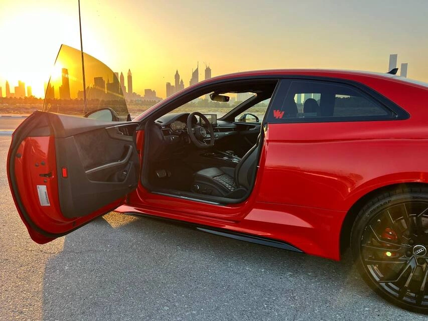 Rent a Audi RS5 red, 2021 in Dubai