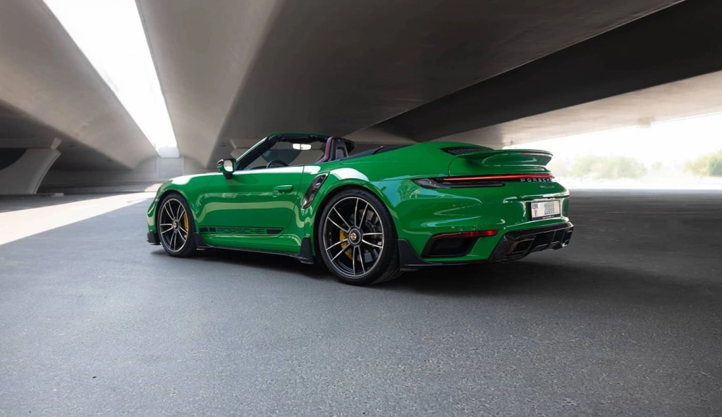Rent a Porsche 911-Turbo-S green, 2023 in Dubai