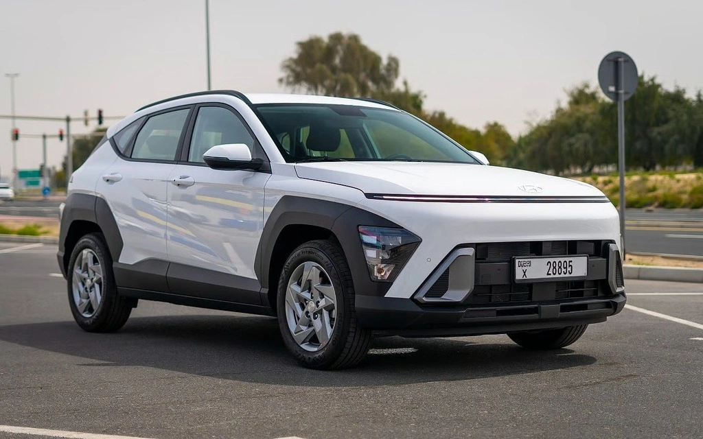 Rent a Hyundai Kona white, 2024 in Dubai