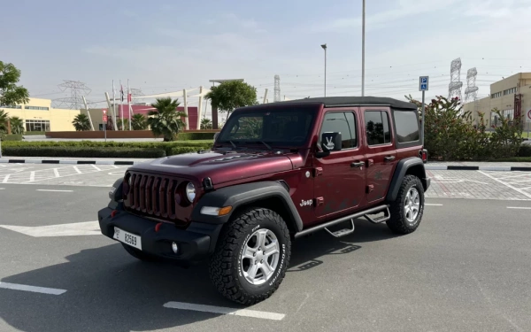 Rent a Jeep Wrangler cherry, 2021 in Dubai