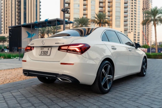 Rent a Mercedes A220-AMG white, 2020 in Dubai