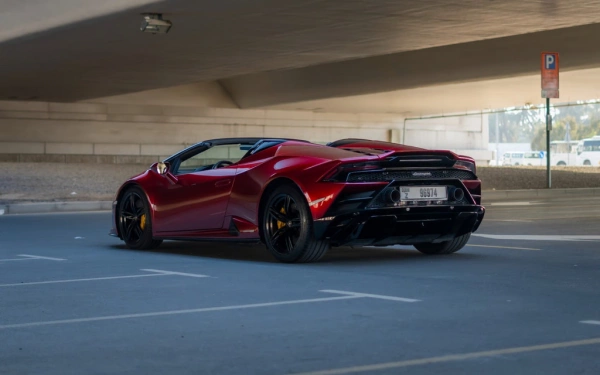 Rent a Lamborghini Evo-Spyder maroon, 2023 in Dubai