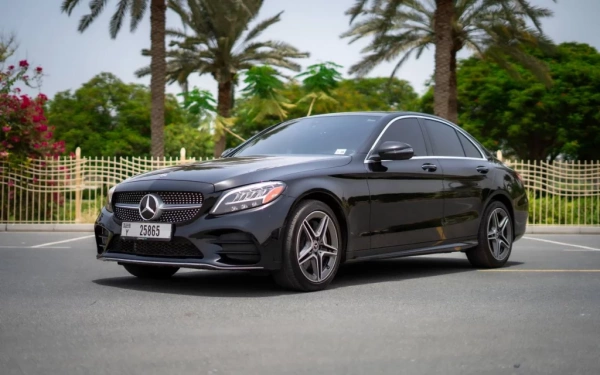 Rent a Mercedes C300 black, 2020 in Dubai