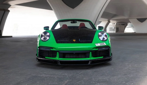 Rent a Porsche 911-Turbo-S green, 2023 in Dubai