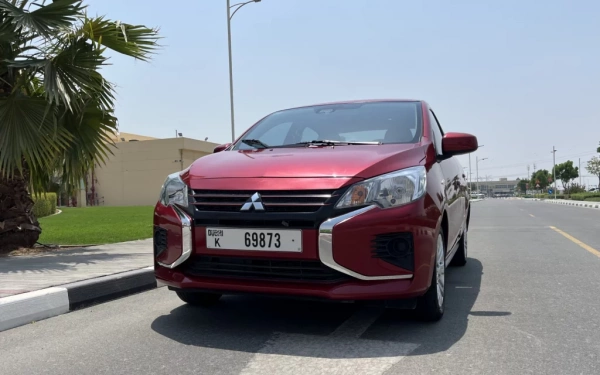 Rent a Mitsubishi Mirage cherry, 2021 in Dubai