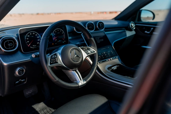 Rent a Mercedes C300 black, 2022 in Dubai