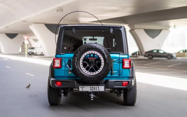 Rent a Jeep Wrangler tiffany-blue, 2020 in Dubai