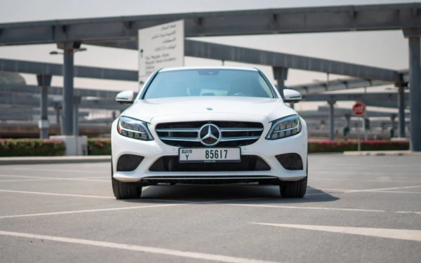 Rent a Mercedes C300 white, 2021 in Dubai