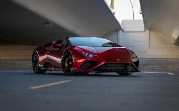 Rent a Lamborghini Evo-Spyder maroon, 2023 in Dubai