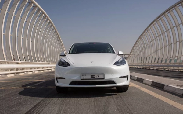 Rent a Tesla Model-Y white, 2022 in Dubai