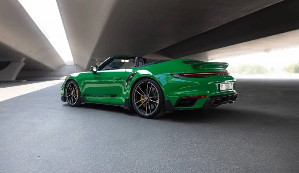 Rent a Porsche 911-Turbo-S green, 2023 in Dubai