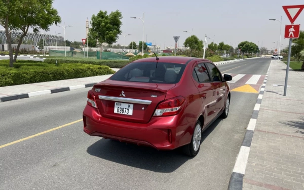 Rent a Mitsubishi Mirage cherry, 2021 in Dubai